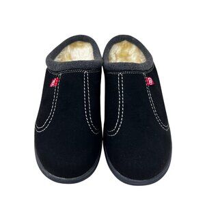 Spenco Mens Supreme Slide‎ Slipper Black Herringbone Wool Upper Size 8D